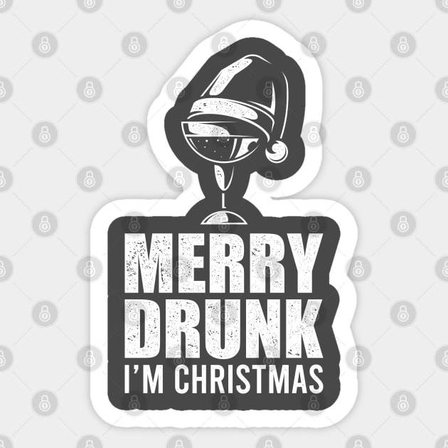 Merry Drunk I'm Christmas Funny X-Mas Gift Sticker by RK Design